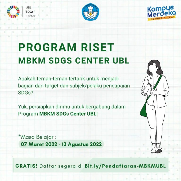 SDGs Center UBL Membuka Registrasi untuk Program Riset MBKM
